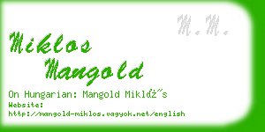 miklos mangold business card